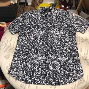 Big Buddha black abstract button down shirt sz LG